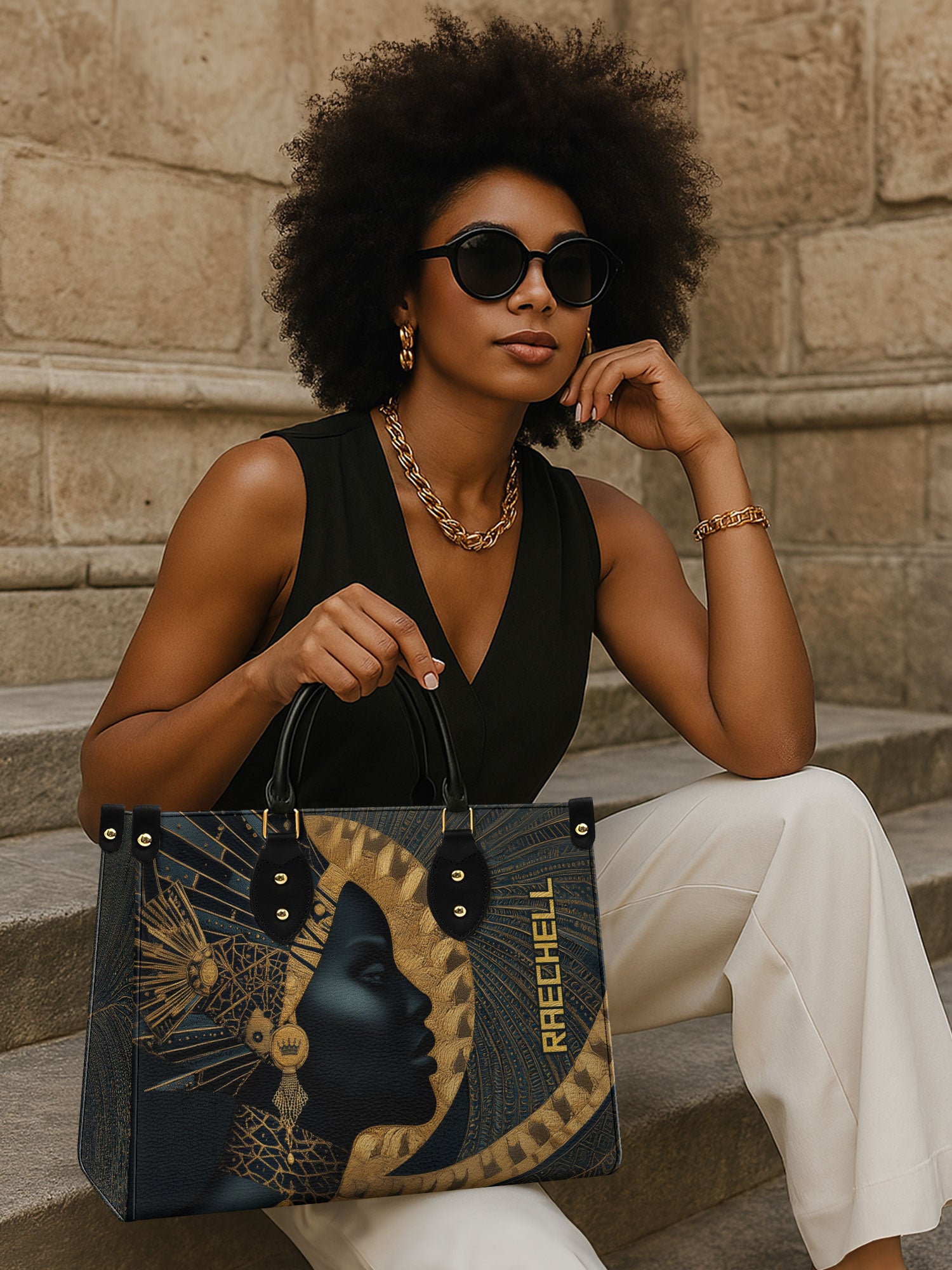 Ebon Halo Premium Leather Handbag