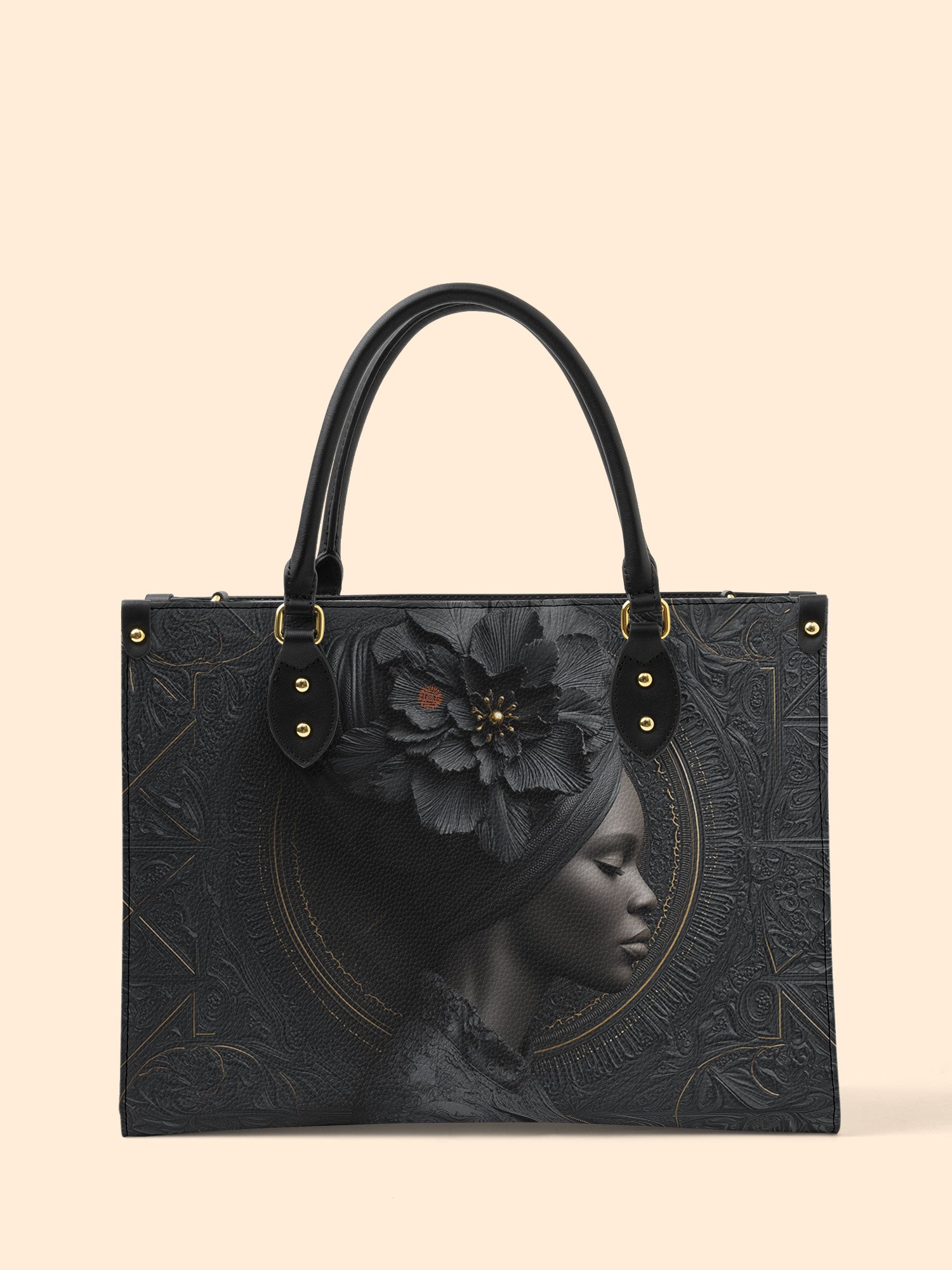 Noir Dahlia Premium Leather Handbag QR0TV094