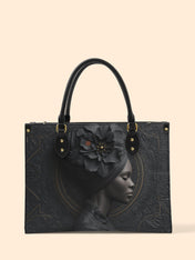 Noir Dahlia Premium Leather Handbag QR0TV094