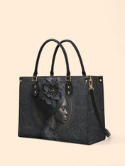 Noir Dahlia Premium Leather Handbag QR0TV094