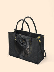 Noir Dahlia Premium Leather Handbag QR0TV094