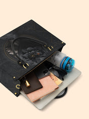 Noir Dahlia Premium Leather Handbag QR0TV094