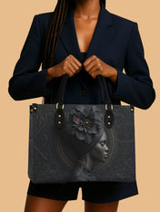 Noir Dahlia Premium Leather Handbag QR0TV094