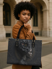 Noir Dahlia Premium Leather Handbag QR0TV094