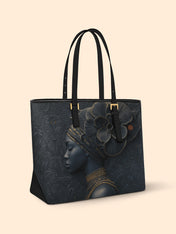 Shadow Orchid Sleek Leather Tote QR0TV100