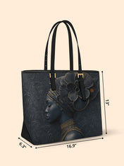 Shadow Orchid Sleek Leather Tote QR0TV100
