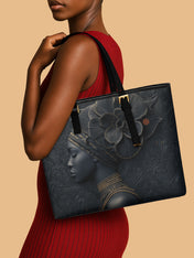 Shadow Orchid Sleek Leather Tote QR0TV100