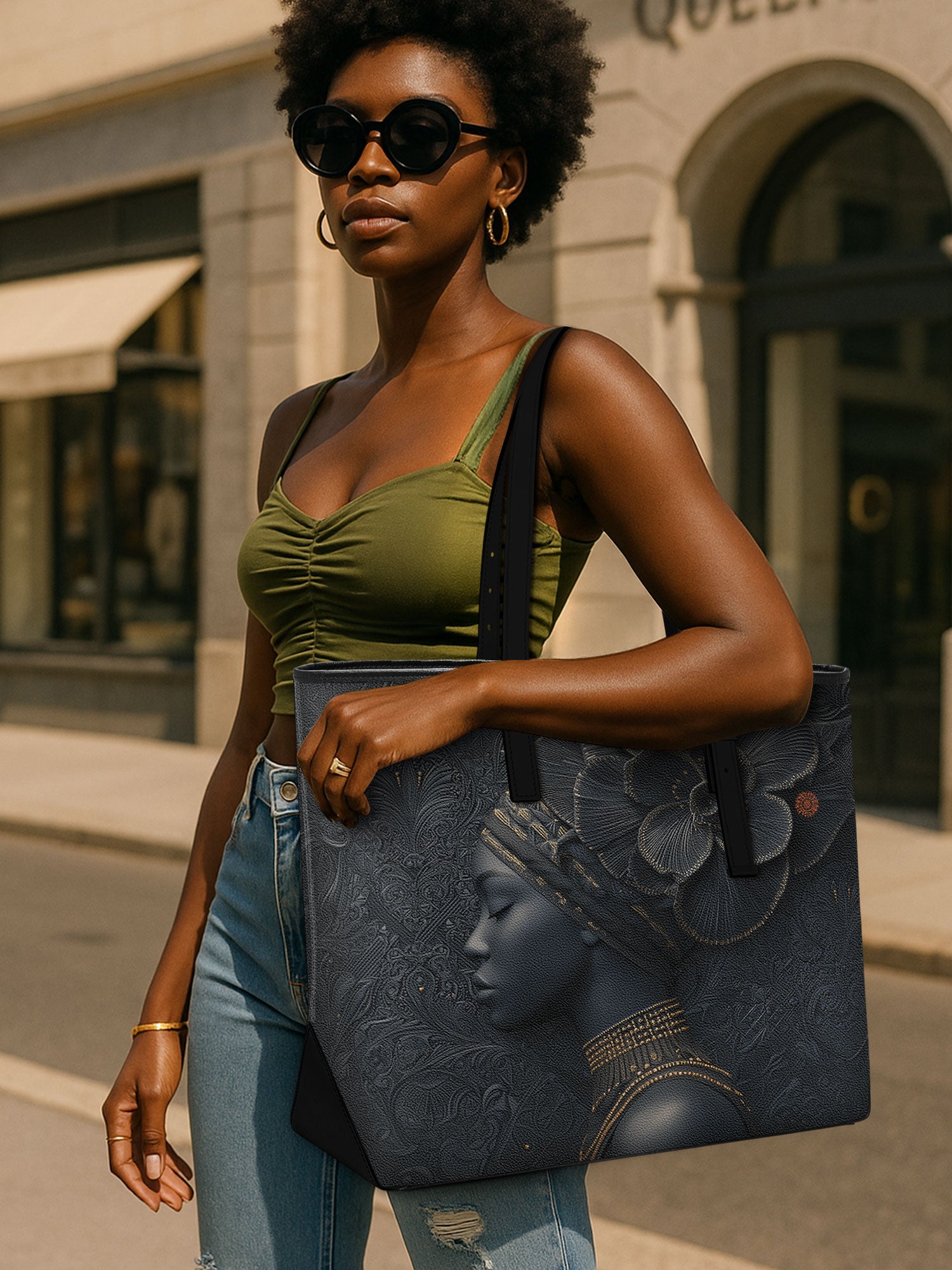 Shadow Orchid Sleek Leather Tote QR0TV100