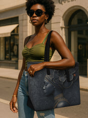 Shadow Orchid Sleek Leather Tote QR0TV100