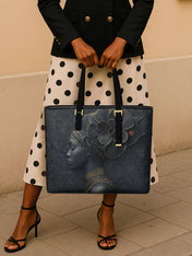 Shadow Orchid Sleek Leather Tote QR0TV100