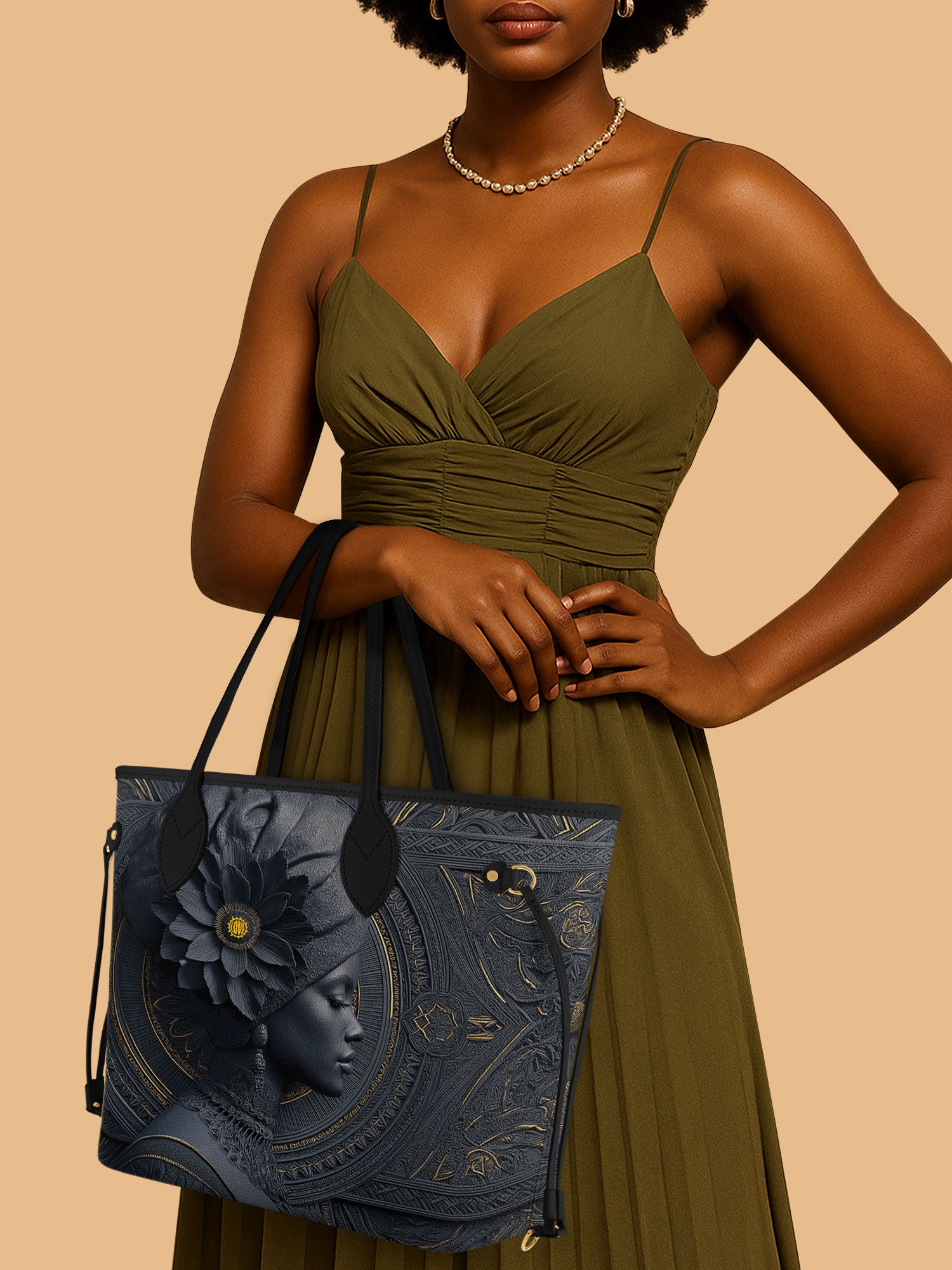 Midnight Bloom Classic Shopper Tote QR0TV103