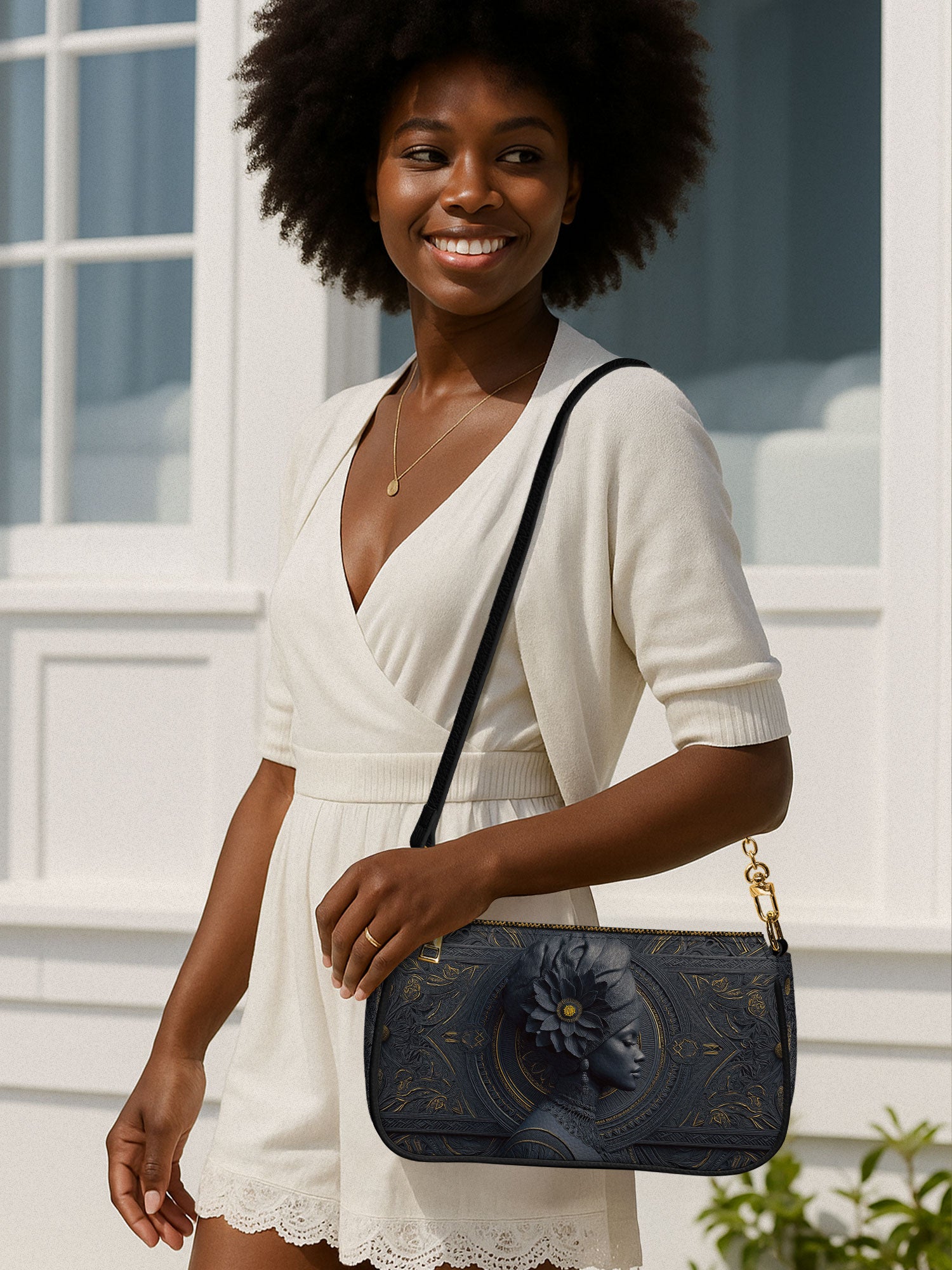 Midnight Bloom Classic Zip Pochette QR0TV104