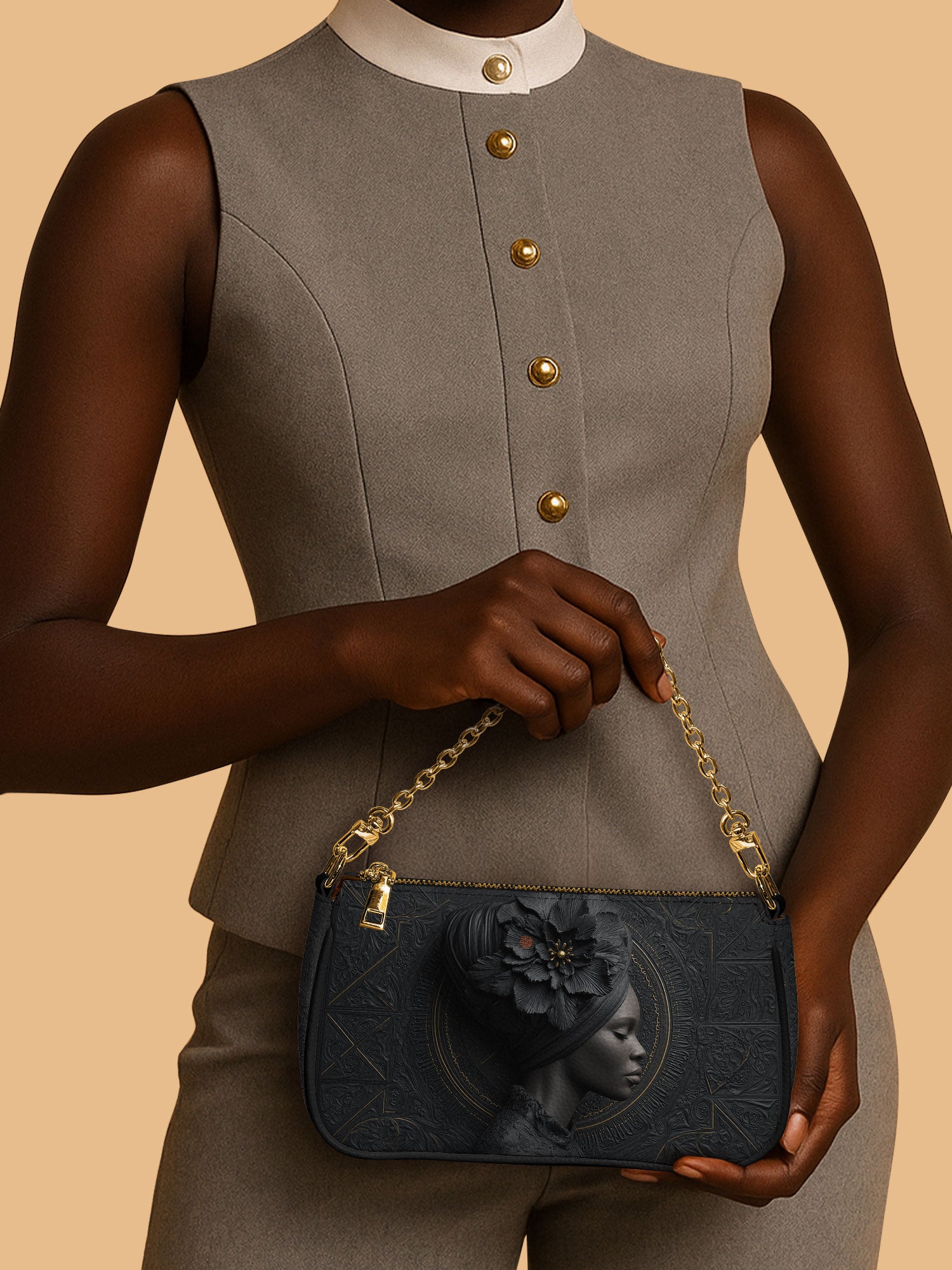 Noir Dahlia Classic Zip Pochette QR0TV095