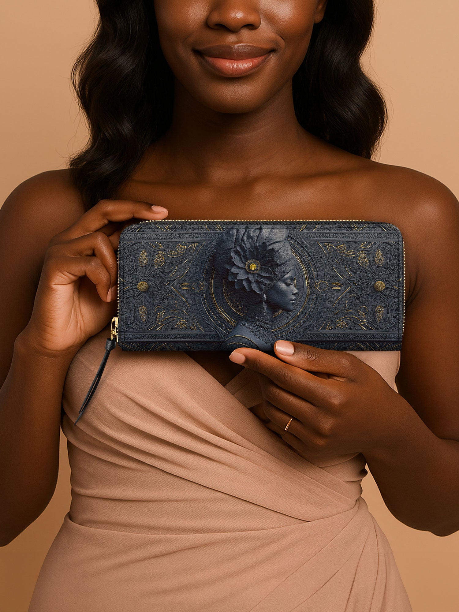 Midnight Bloom Slimline Zippy Wallet QR0TV105