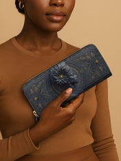 Midnight Bloom Slimline Zippy Wallet QR0TV105