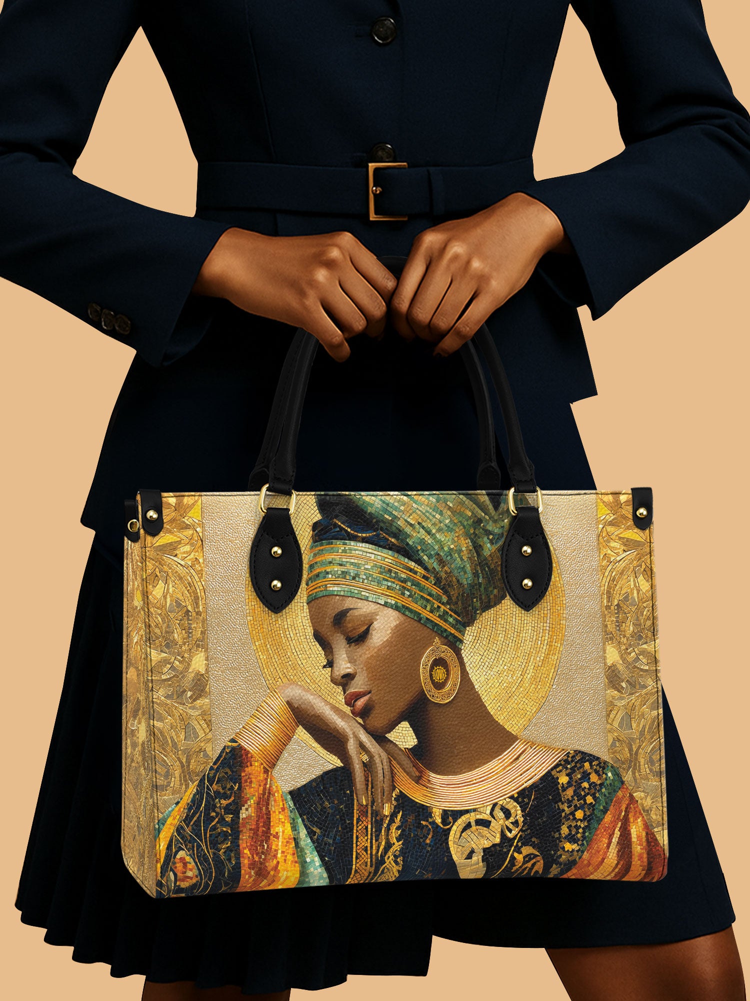 Afro Byzantine Premium Leather Handbag QR0TV151