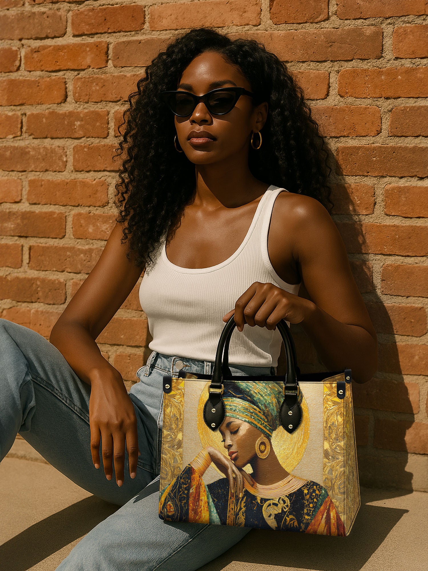 Afro Byzantine Premium Leather Handbag QR0TV151