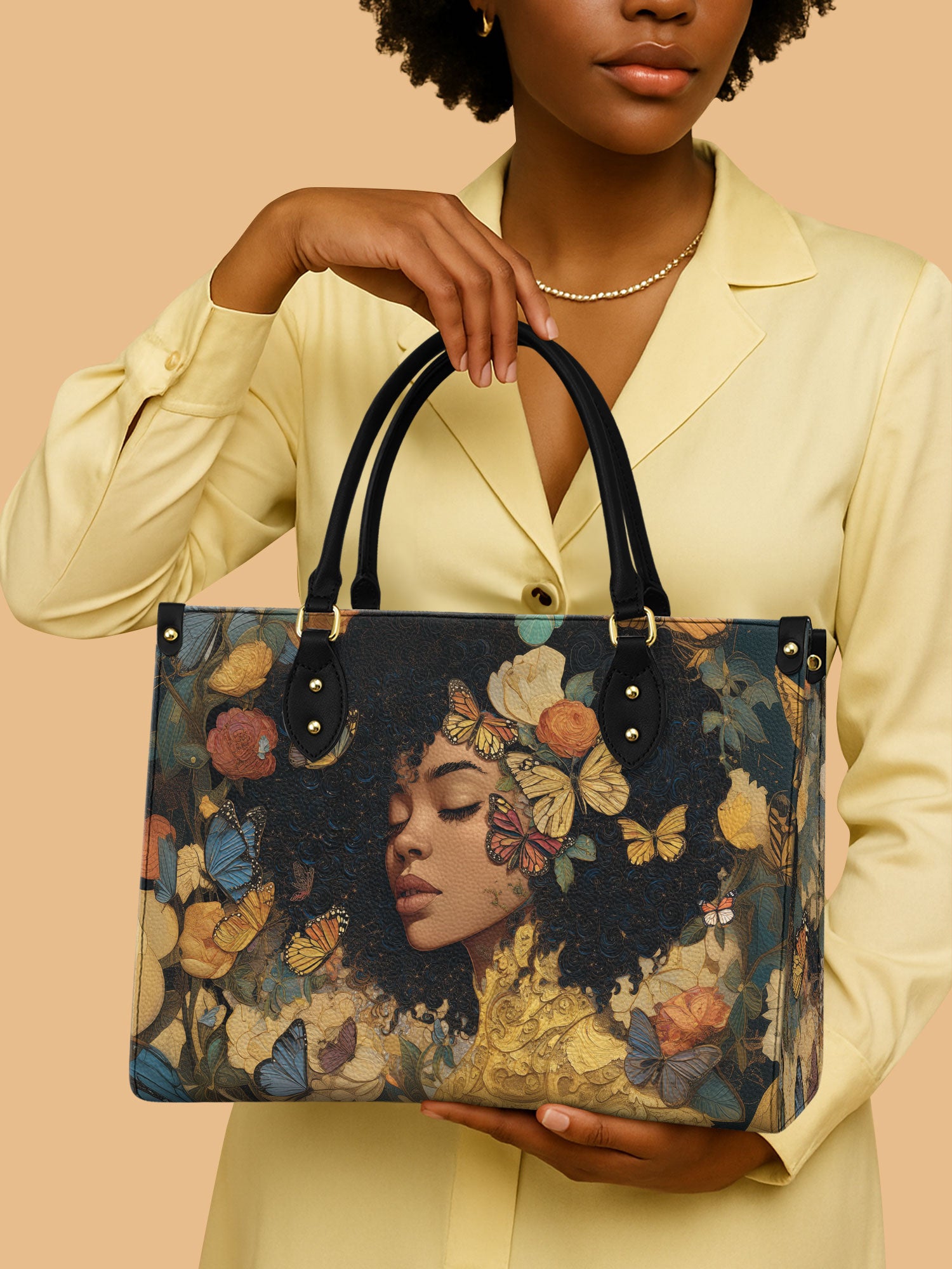 Butterfly Girl Premium Leather Handbag QR0HH107