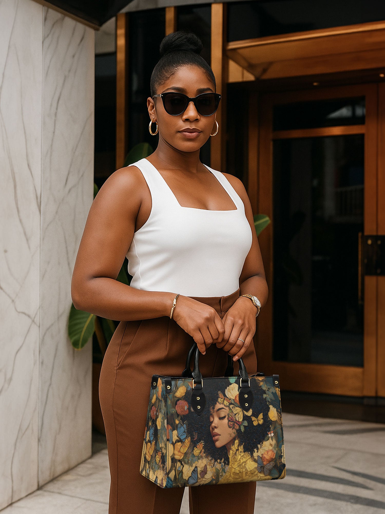 Butterfly Girl Premium Leather Handbag QR0HH107