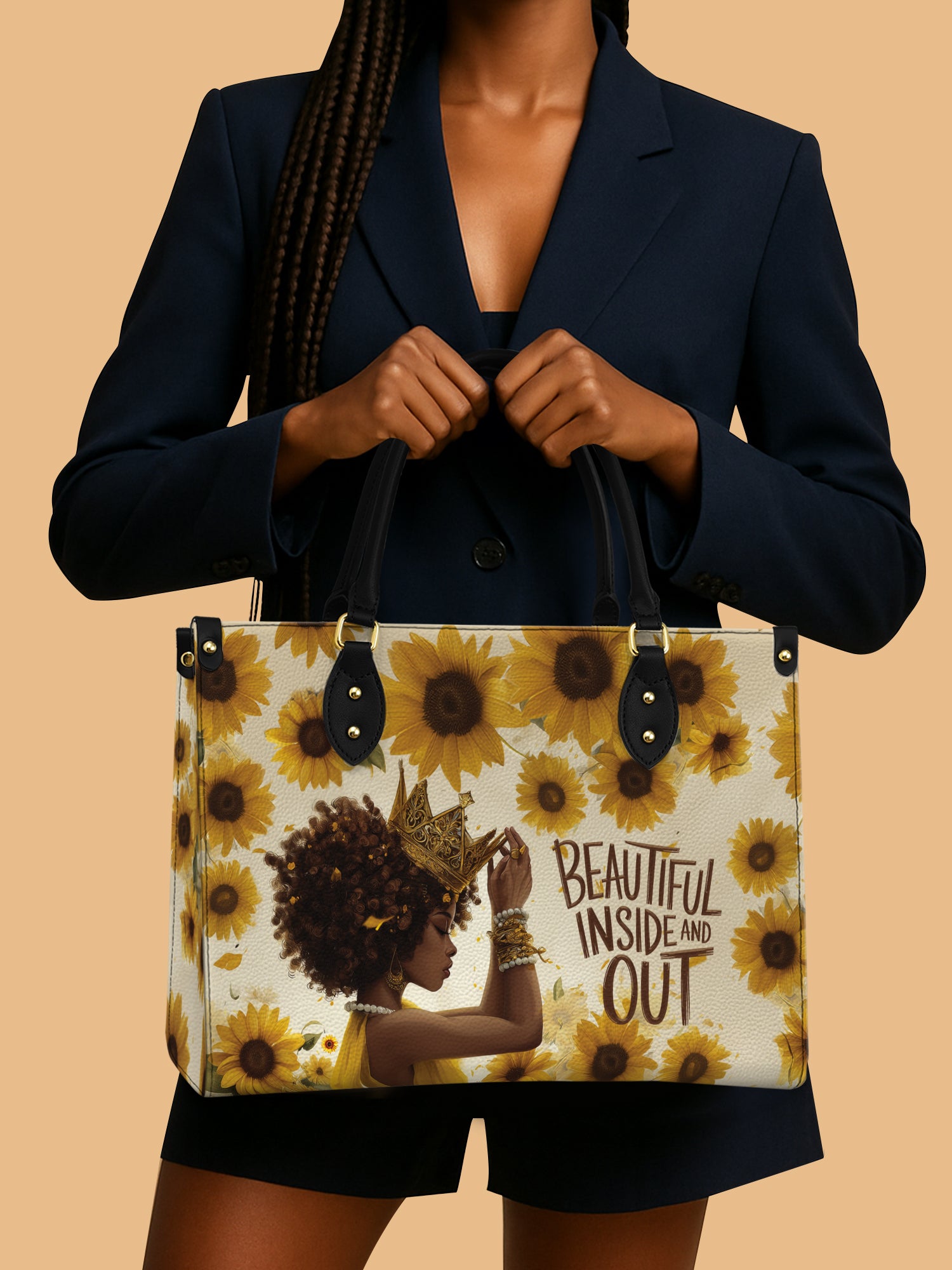 Sunflower Queen Premium Leather Handbag QR0HH109