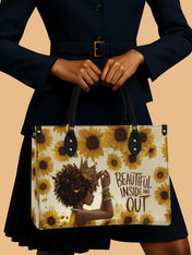 Sunflower Queen Premium Leather Handbag QR0HH109