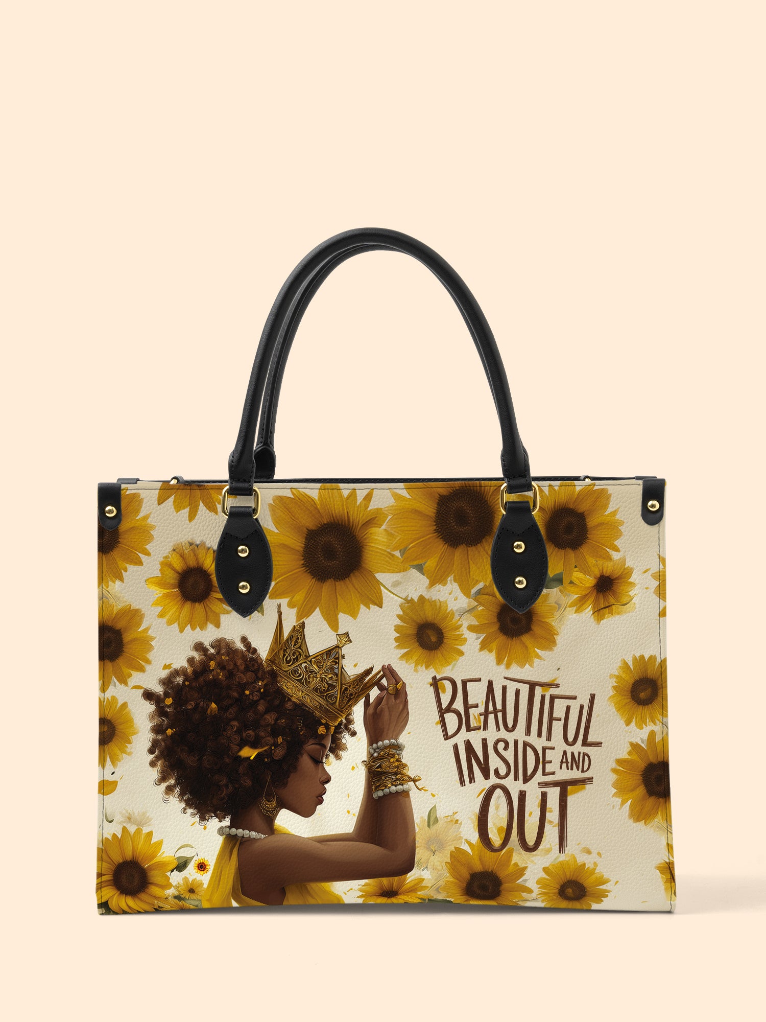 Sunflower Queen Premium Leather Handbag QR0HH109