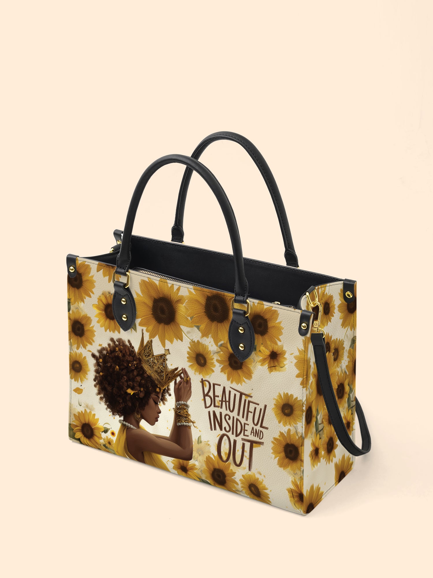 Sunflower Queen Premium Leather Handbag QR0HH109
