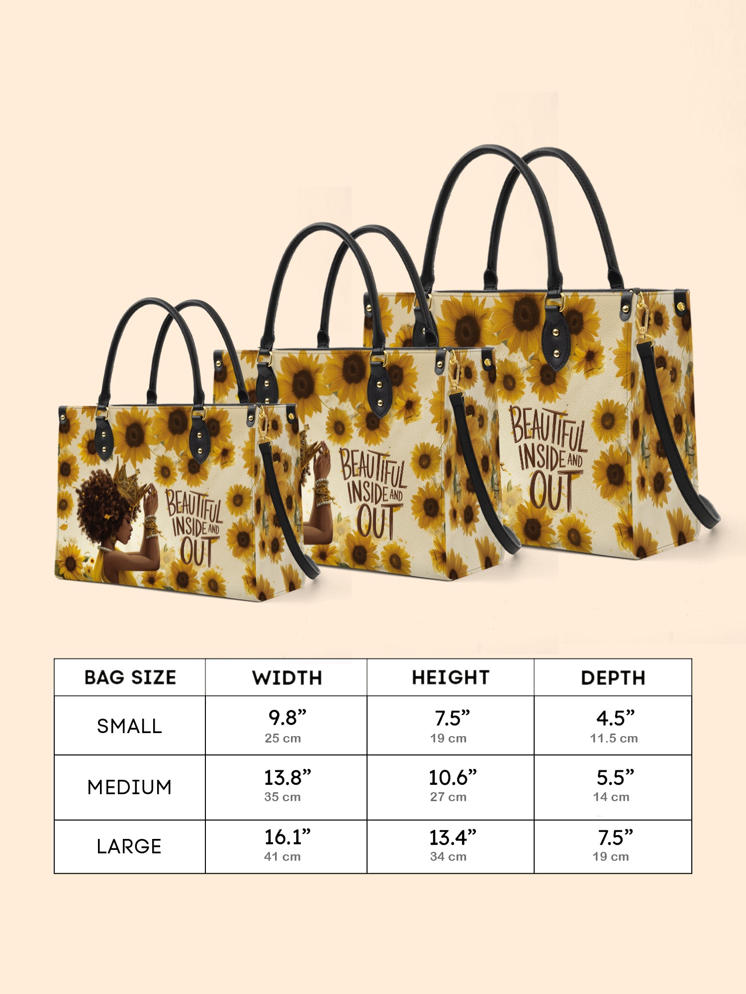 Sunflower Queen Premium Leather Handbag QR0HH109