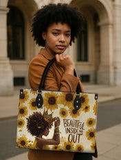 Sunflower Queen Premium Leather Handbag QR0HH109
