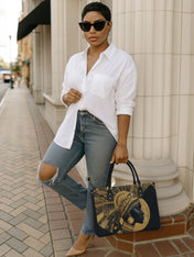 Ebon Eclipse Premium Leather Handbag QR0XD134