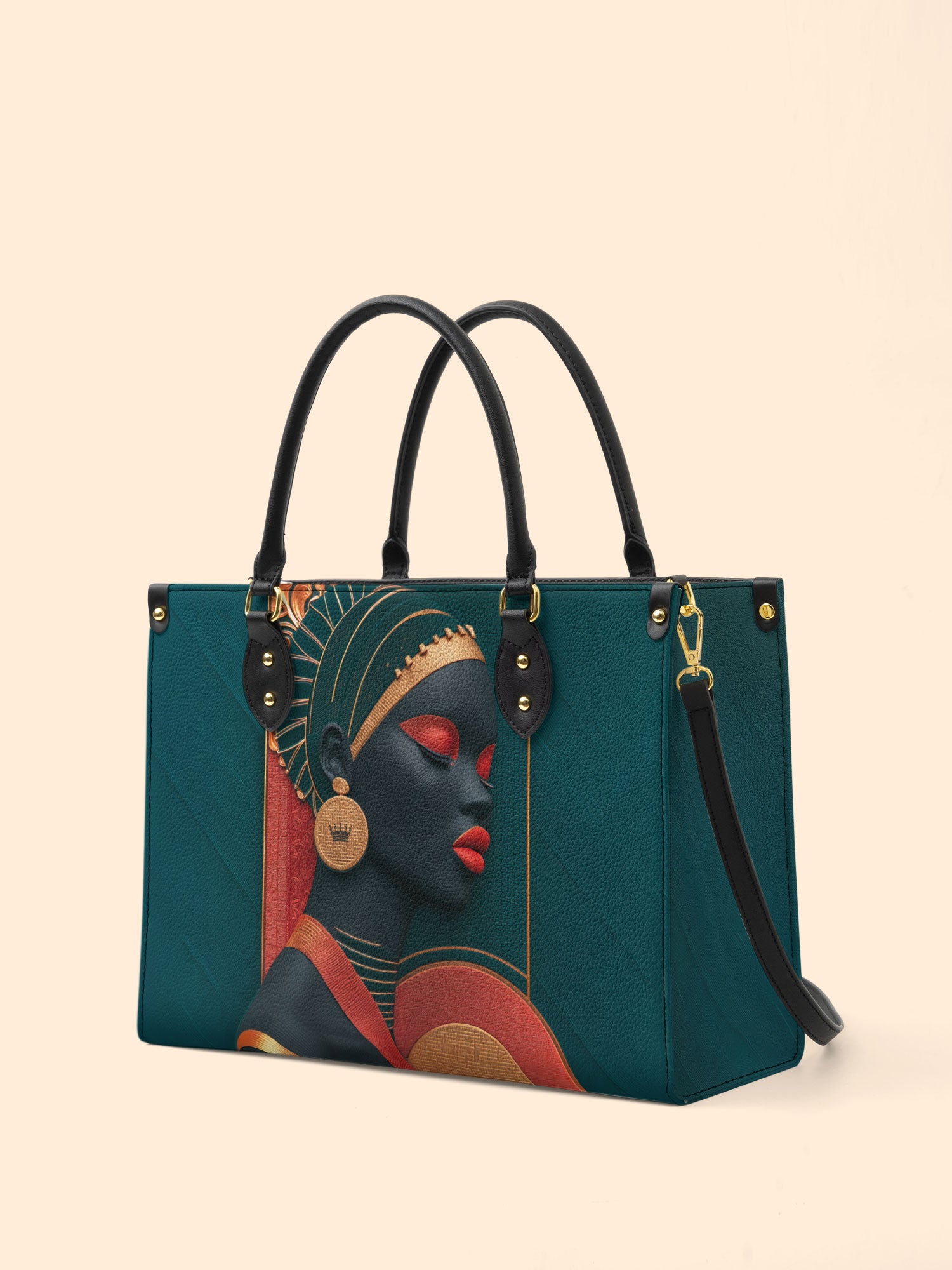 Afro Crown Premium Leather Handbag QR0TD260