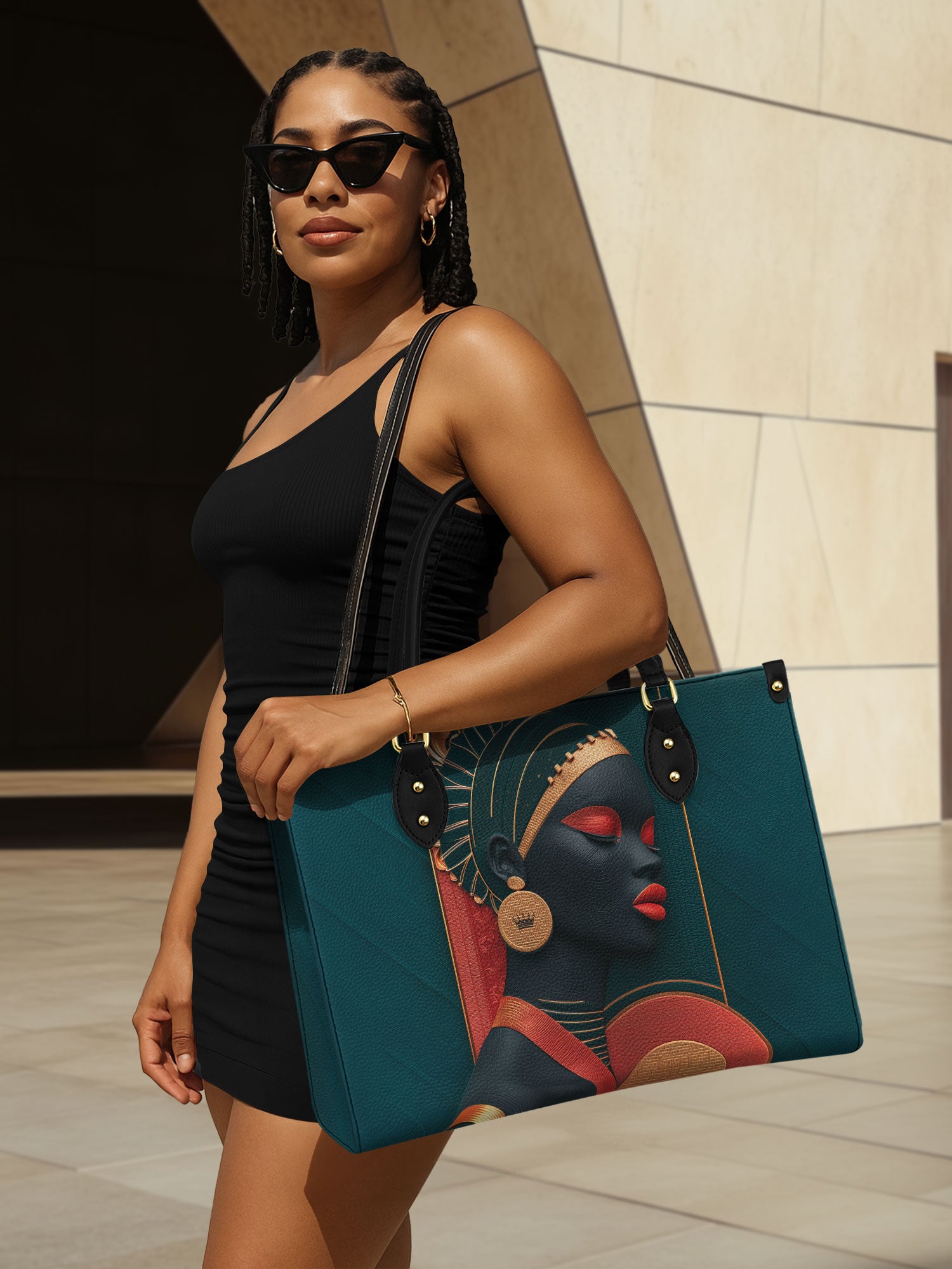 Afro Crown Premium Leather Handbag QR0TD260