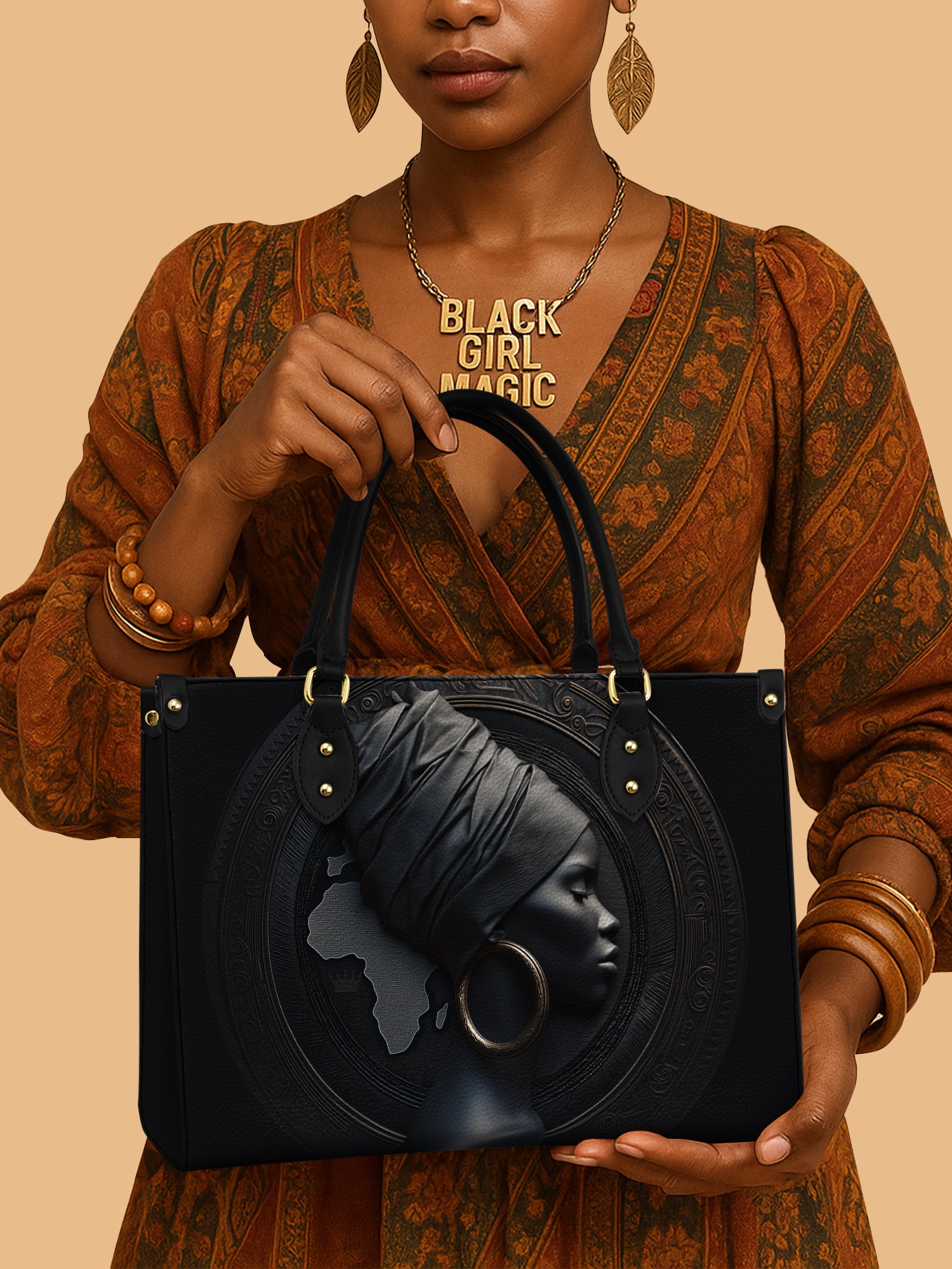 Pure Ebony Premium Leather Handbag QR0TD287