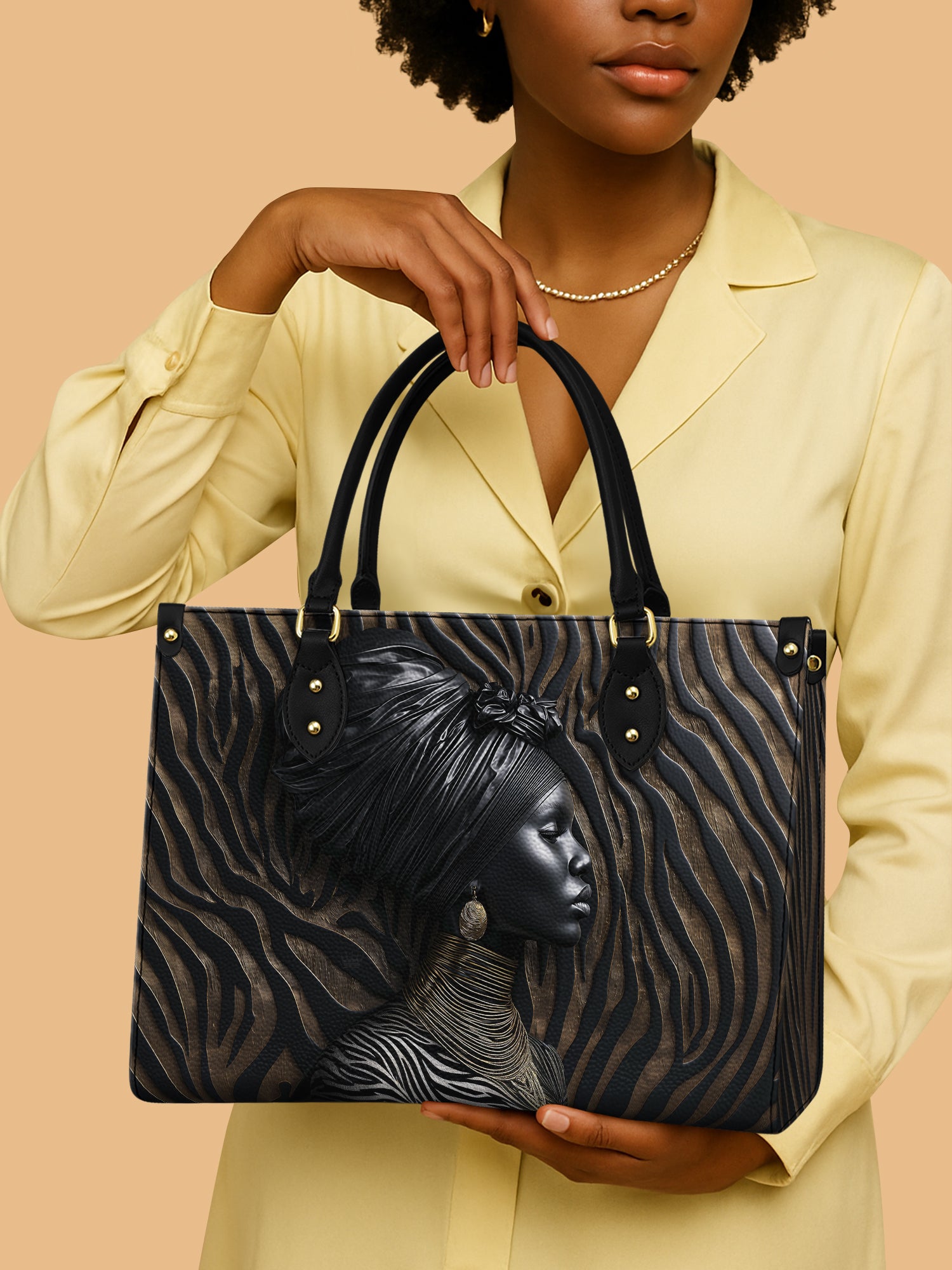 Ebony Whisper Premium Leather Handbag QR0TV125