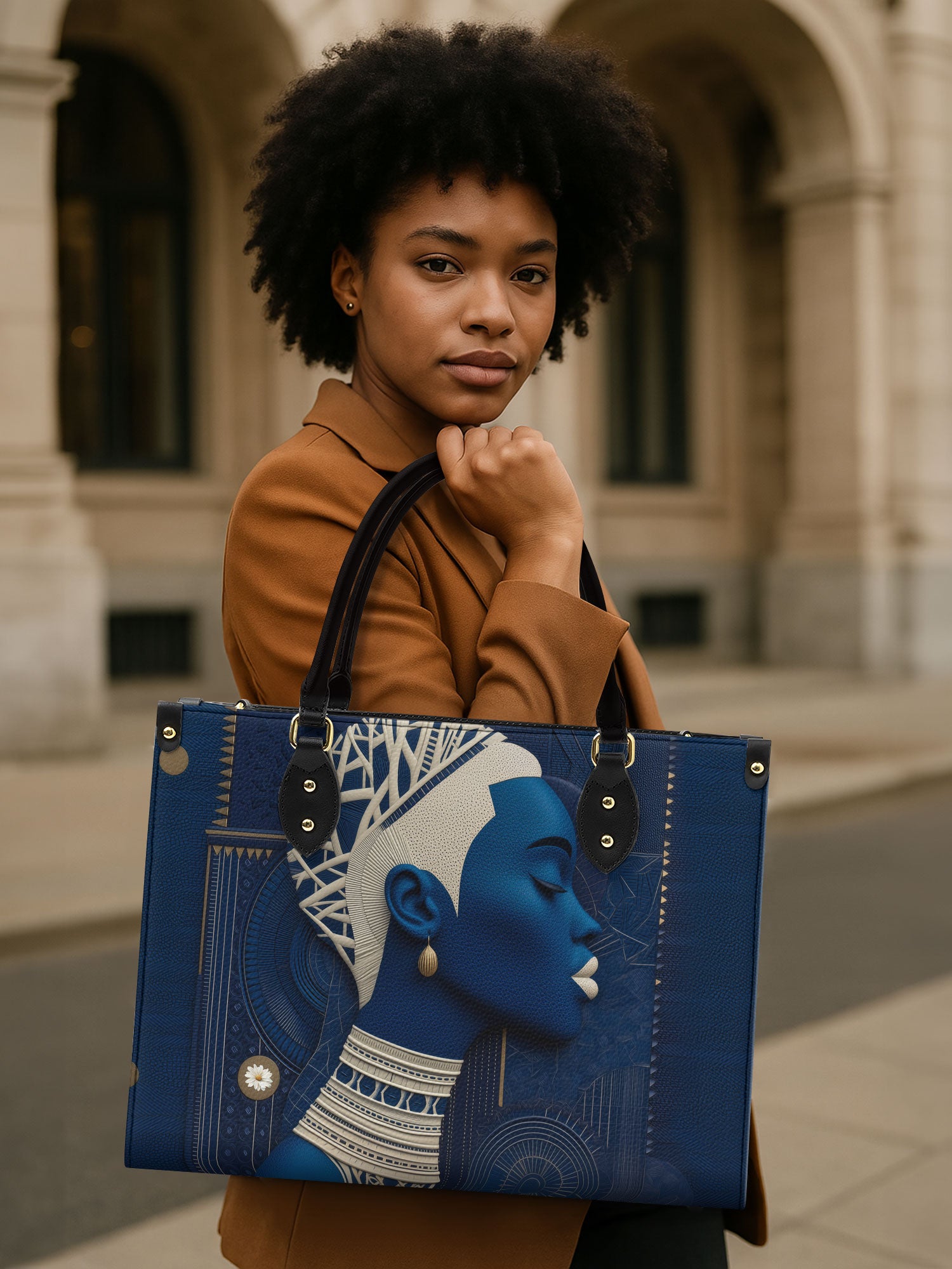 Edge Flow Premium Leather Handbag QR0TD272