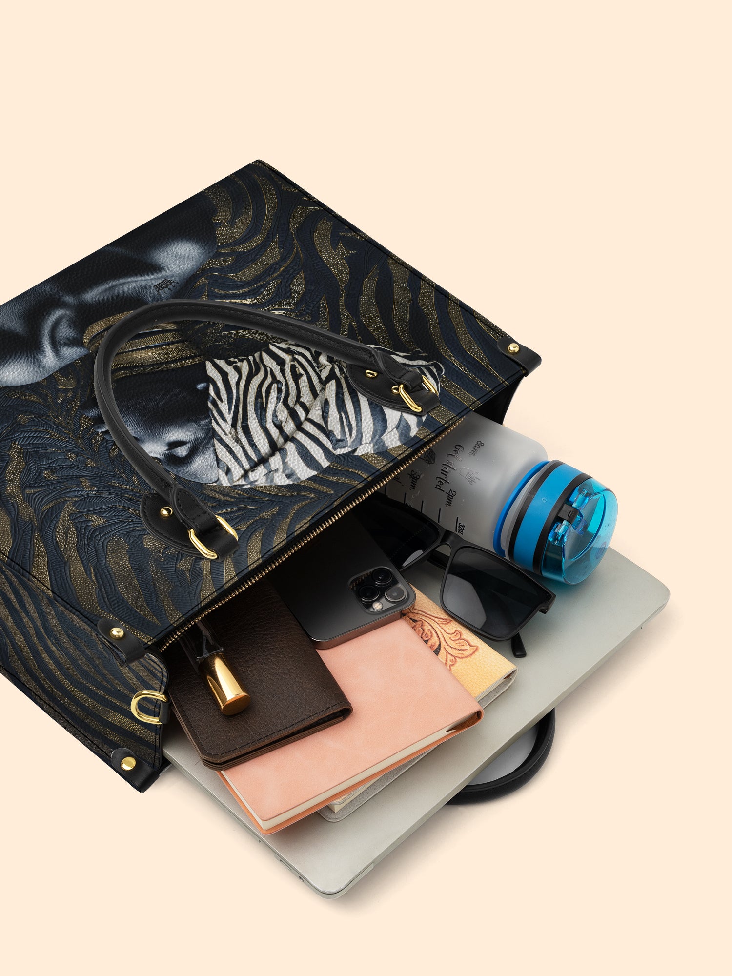 Zebra Noir Premium Leather Handbag QR0TV137