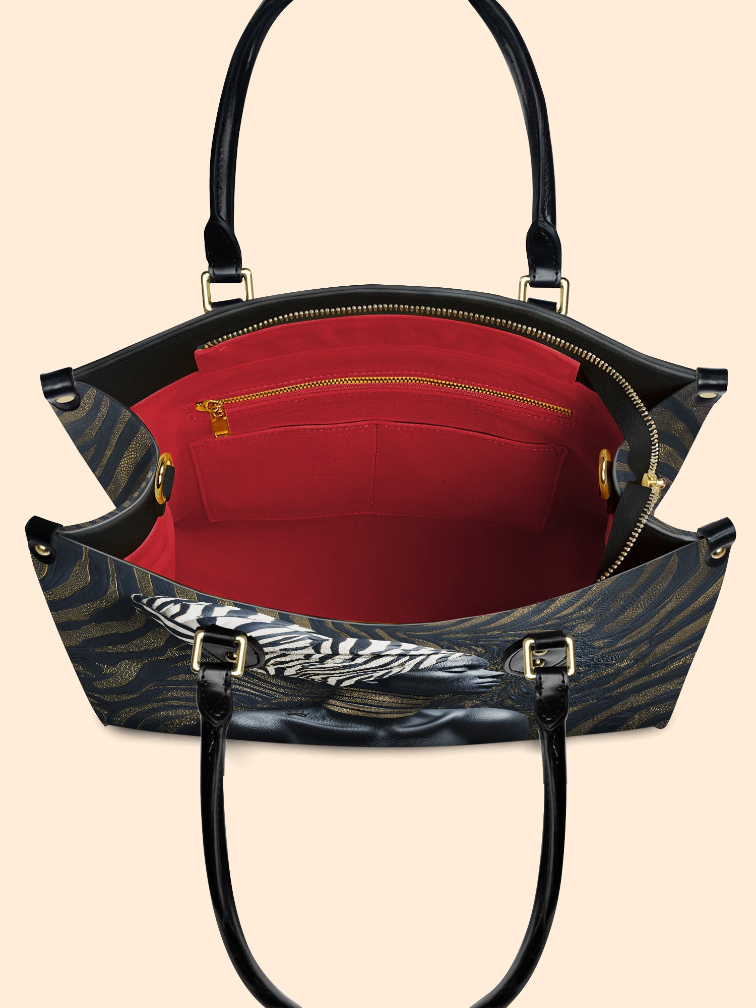 Zebra Noir Premium Leather Handbag QR0TV137