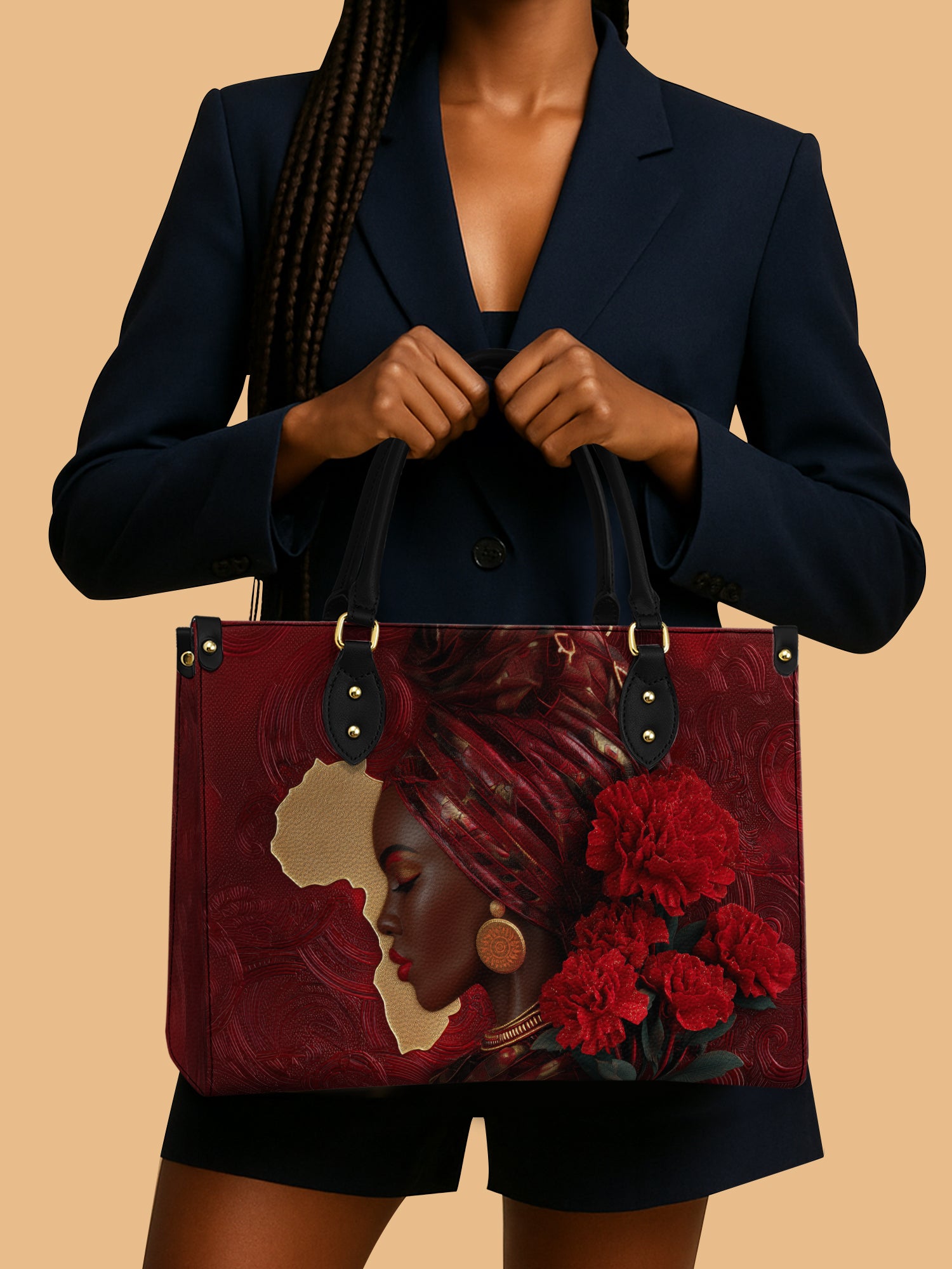 African Blaze Premium Leather Handbag QR0XD537