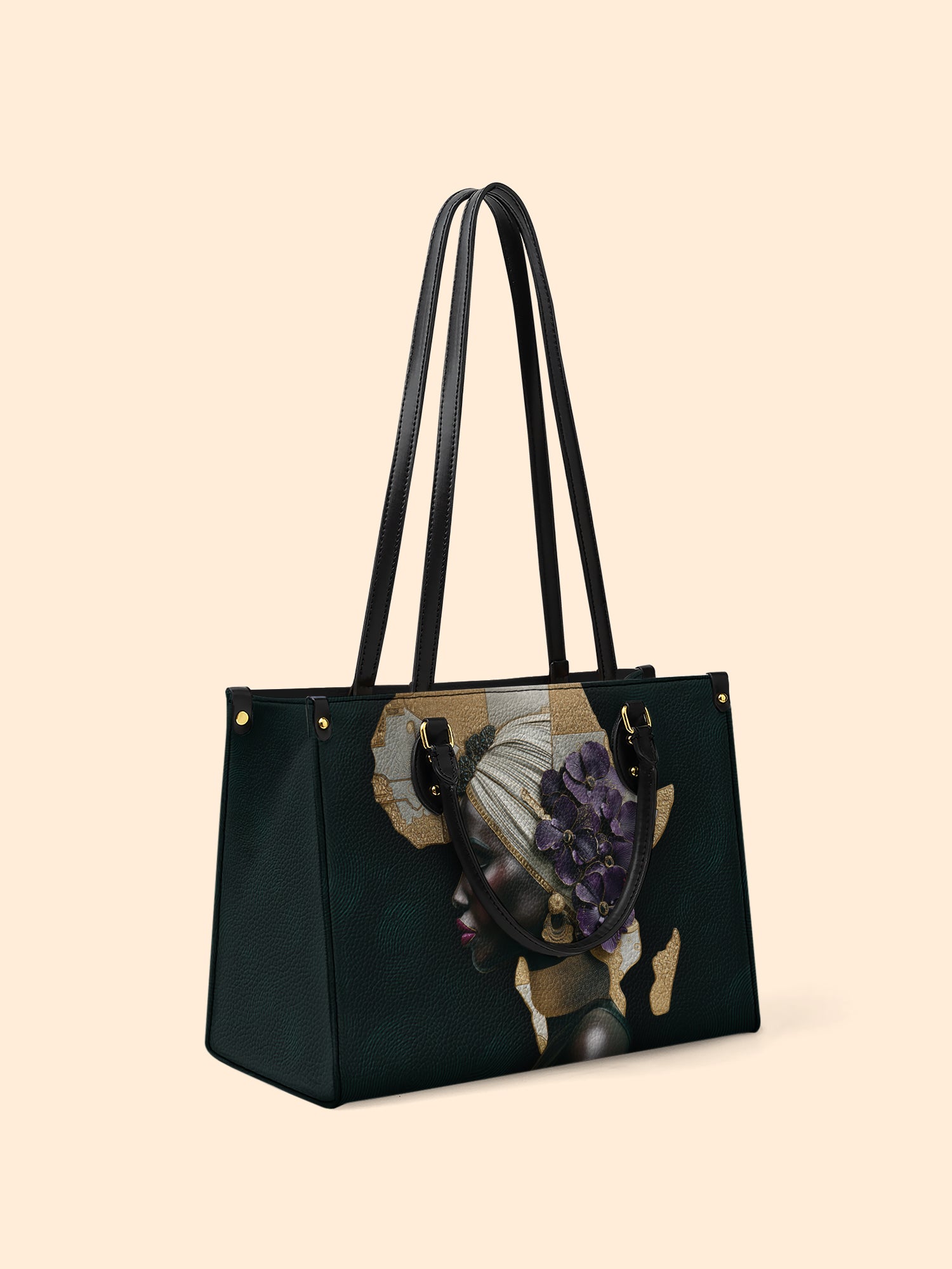 African Bloom Premium Leather Handbag QR0XD535