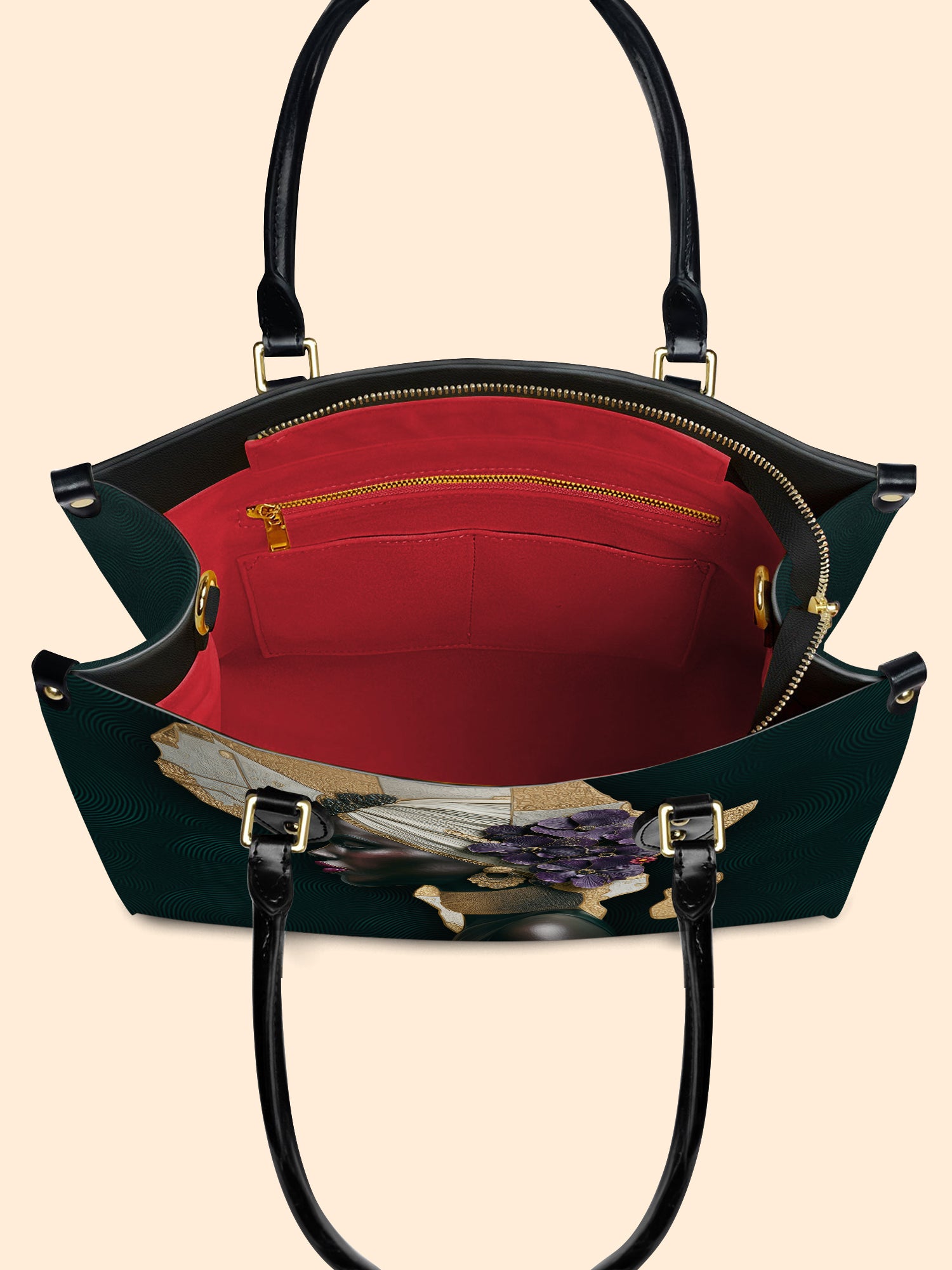 African Bloom Premium Leather Handbag QR0XD535
