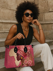 African Blossom Premium Leather Handbag QR0XD538