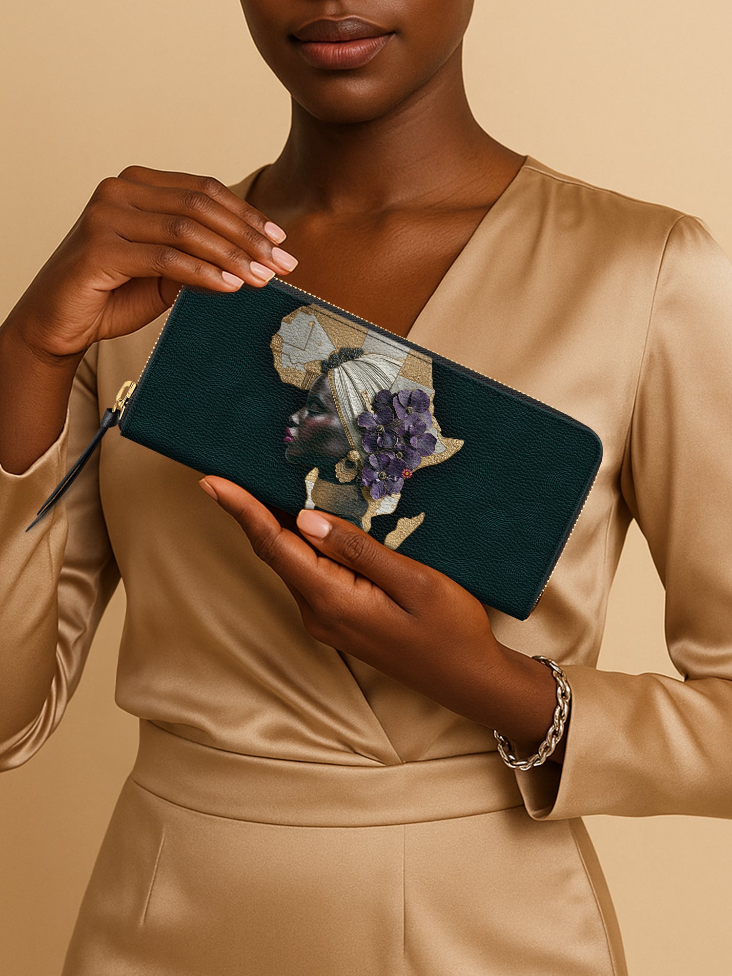 African Bloom Slimline Zippy Wallet QR0XD555