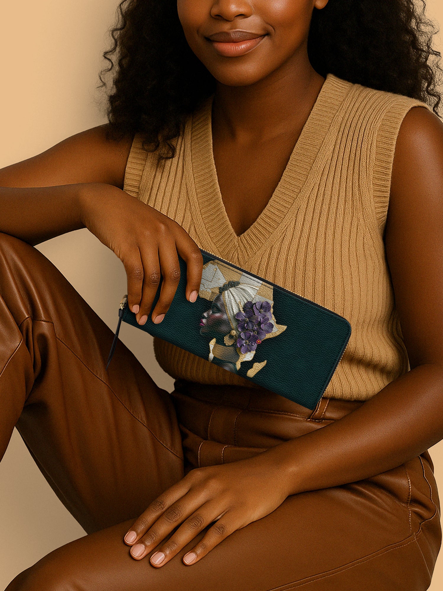 African Bloom Slimline Zippy Wallet QR0XD555