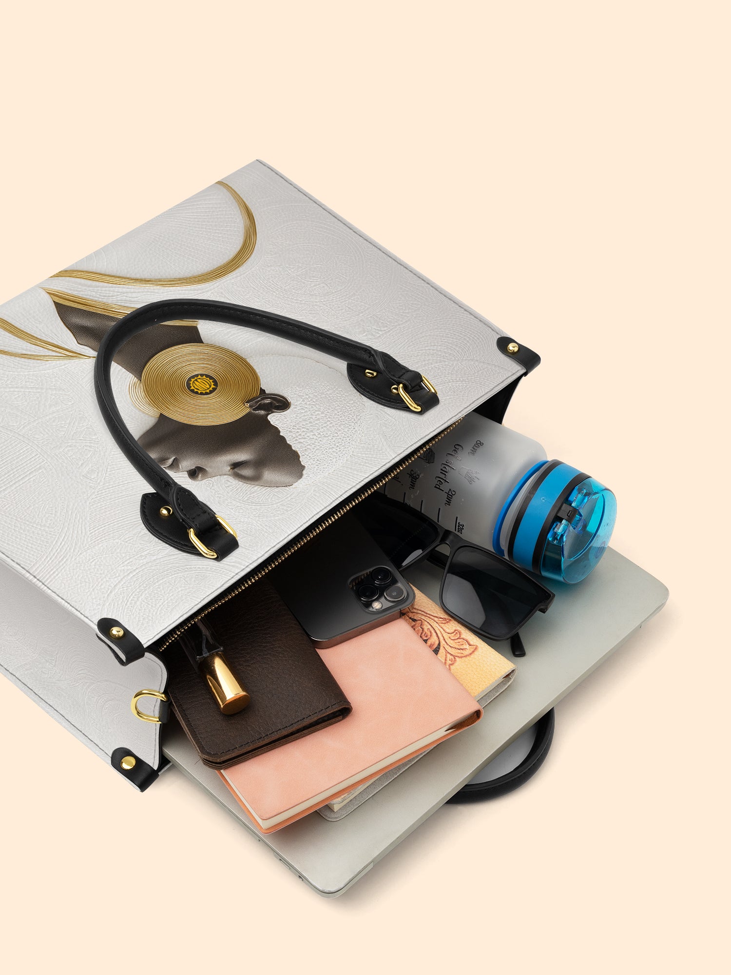 Fade Contrast Premium Leather Handbag QR0TD328