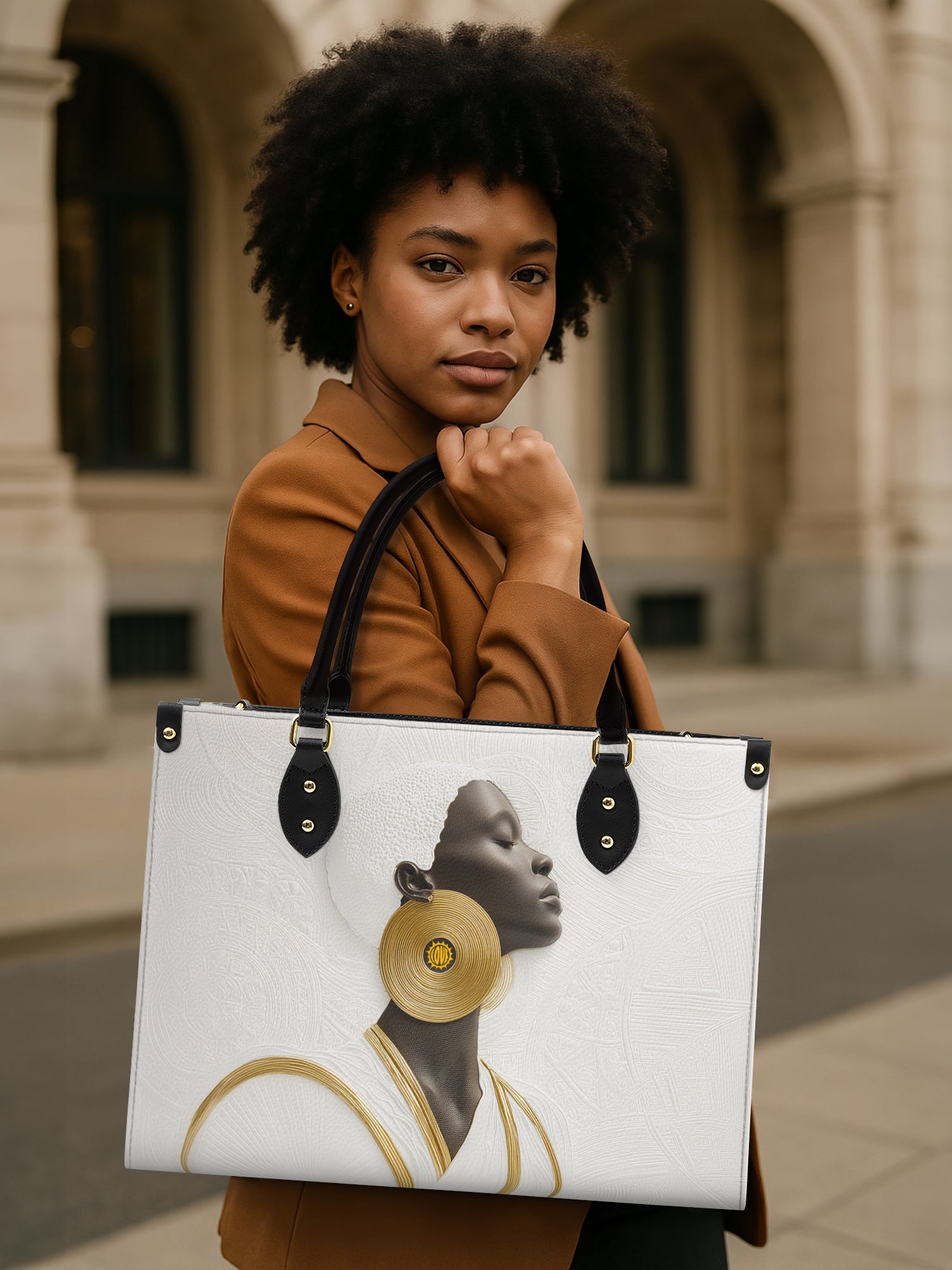 Fade Contrast Premium Leather Handbag QR0TD328