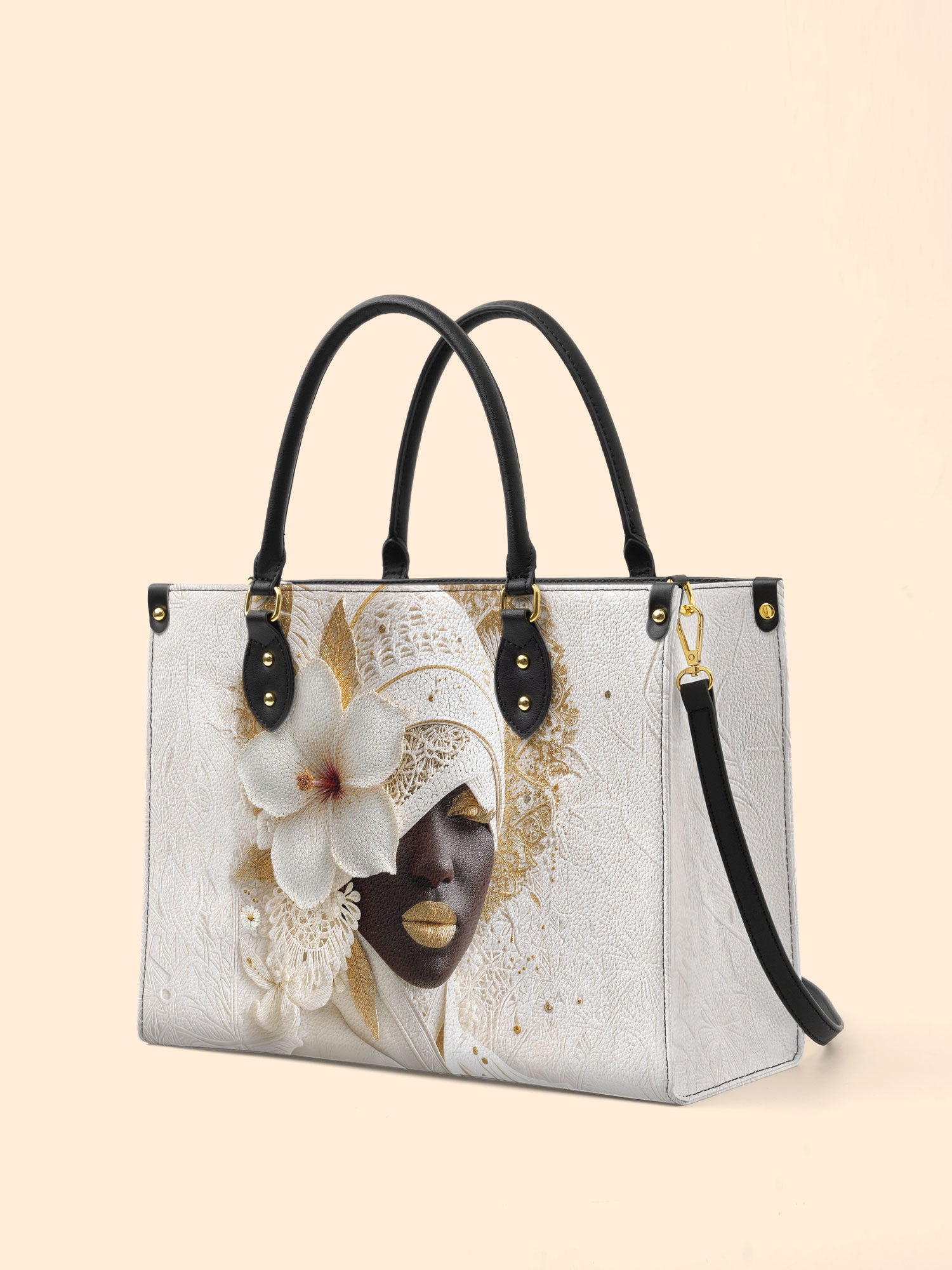 Ivory Bloom Premium Leather Handbag QR0TD322
