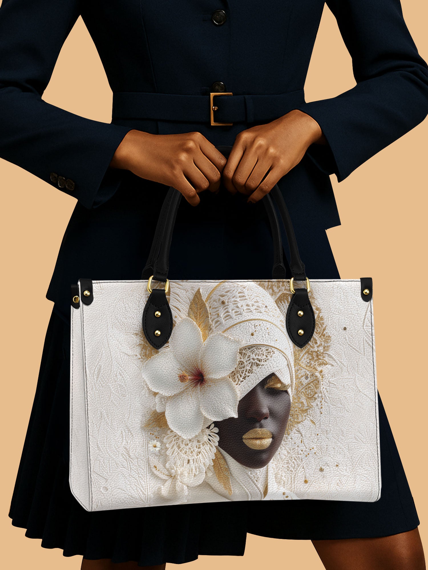 Ivory Bloom Premium Leather Handbag QR0TD322