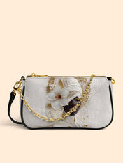 Ivory Bloom Classic Zip Pochette QR0TD324