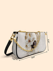 Ivory Bloom Classic Zip Pochette QR0TD324