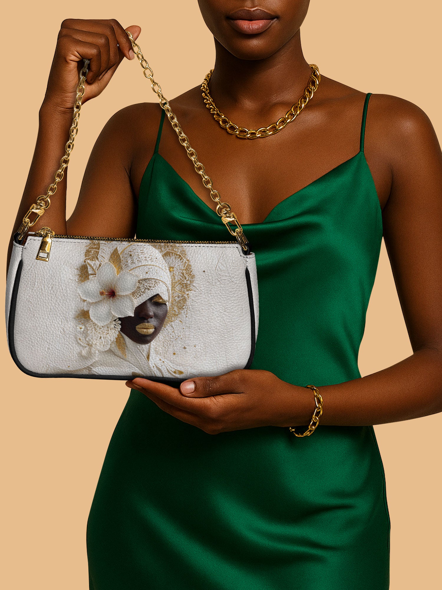Ivory Bloom Classic Zip Pochette QR0TD324